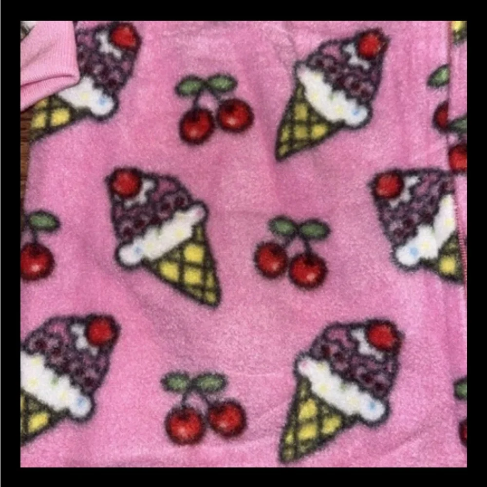 Elowel fluffy pajama pants Baby Girls Footed Icecream Pajama Sleeper Fleece 4T